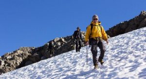 Climbing with crampons