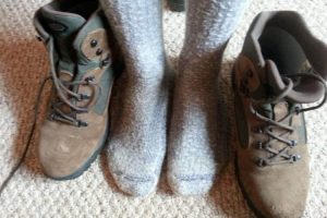 Wearing two pairs of hiking socks