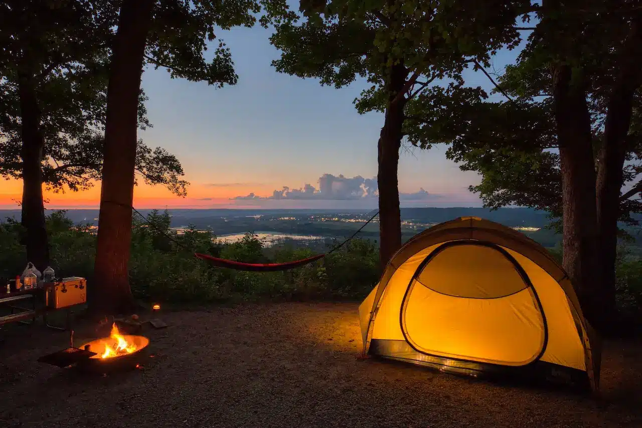 A Tent and Camp Fire