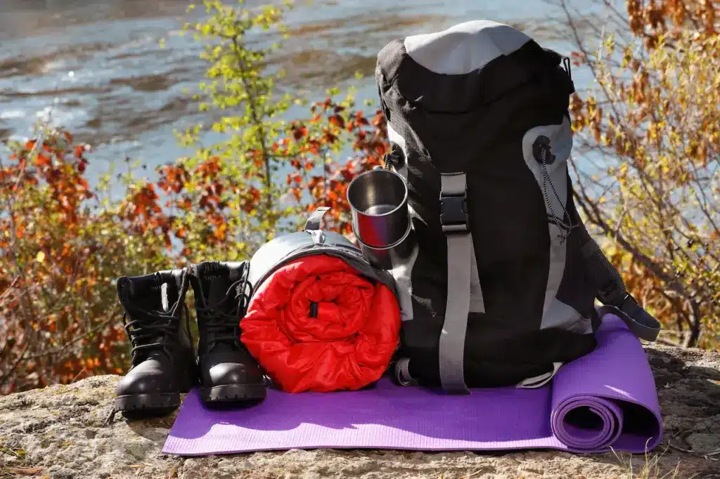 Set of Camping Equipment with Sleeping Bag 