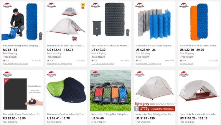 Camping Gear on AliExpress