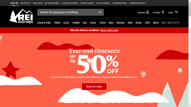 REI year end clearance sale