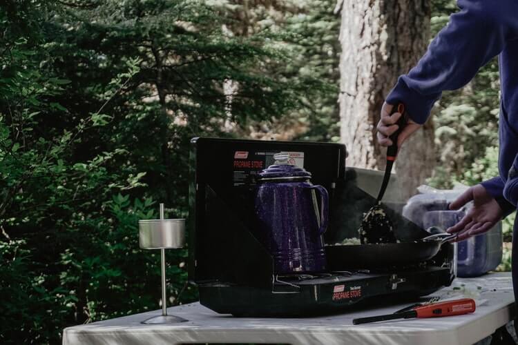 Camping with Coleman stove