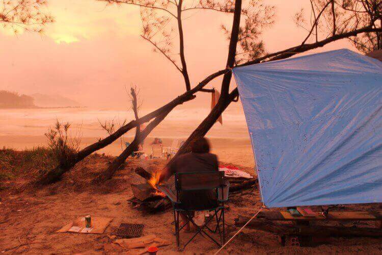 camping under a tarp