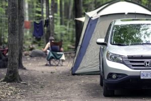 Car camping at campground