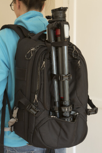 Tripod Attached To Backpack