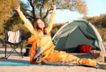 Best Sleeping Bag Australia, Woman Stretching in Sleeping Bag
