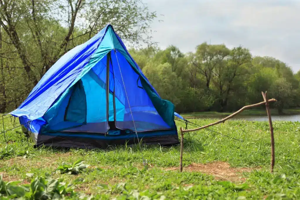Blue Deployed Tent 