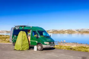 Camper Car with Shower Bath Tent