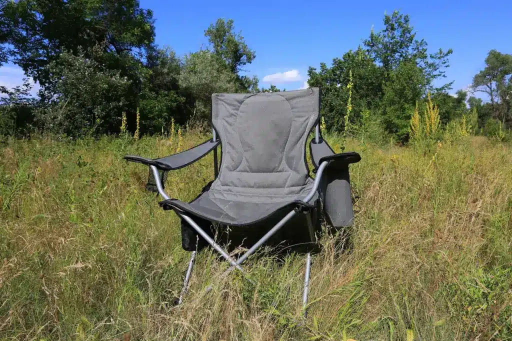 Camping Chair on A Green Meadow 