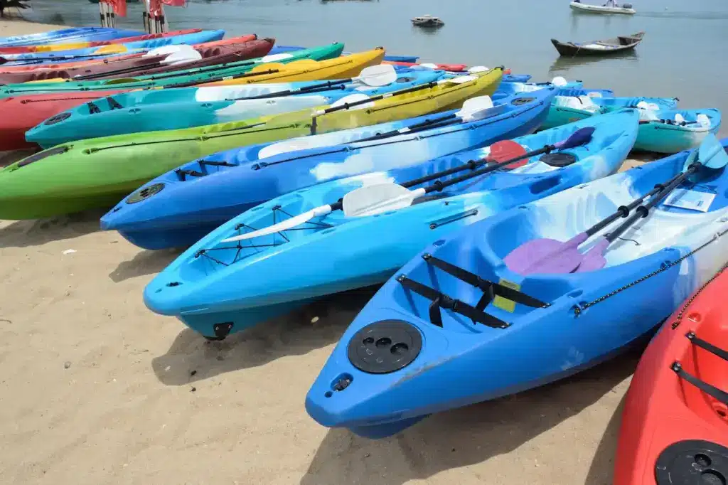 Colourful Kayaks in the Beach 