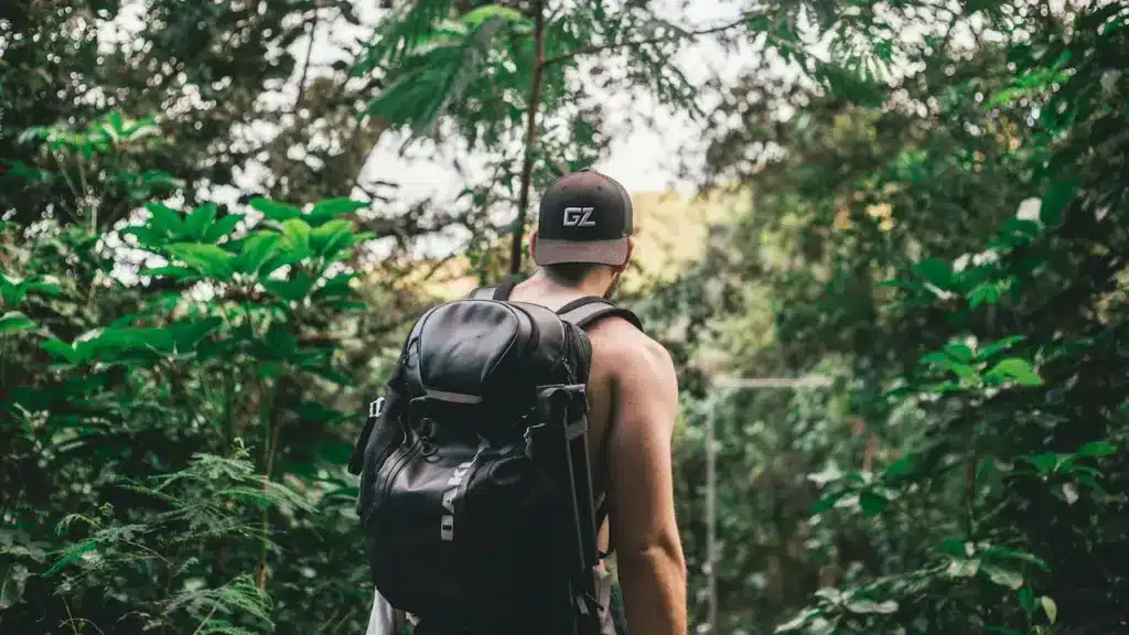 Hiker Carrying a Backpack