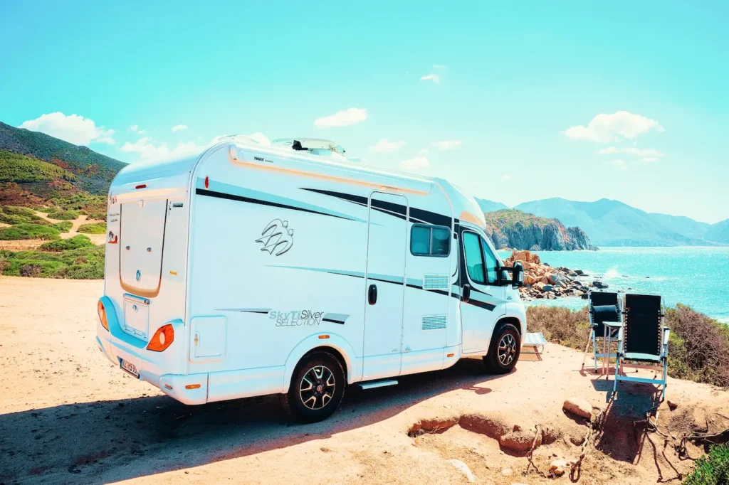 Campervan in the Sardinia Lake 