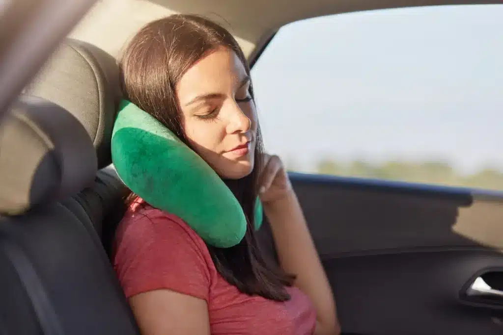 Passenger Sleeps in Car While Rides on Long Distance